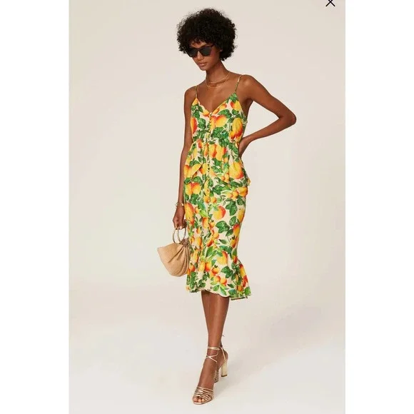 green emerald velvet dress Green Anthurium Leaves Cut-Out Euroflax Premium Linen Midi Dress